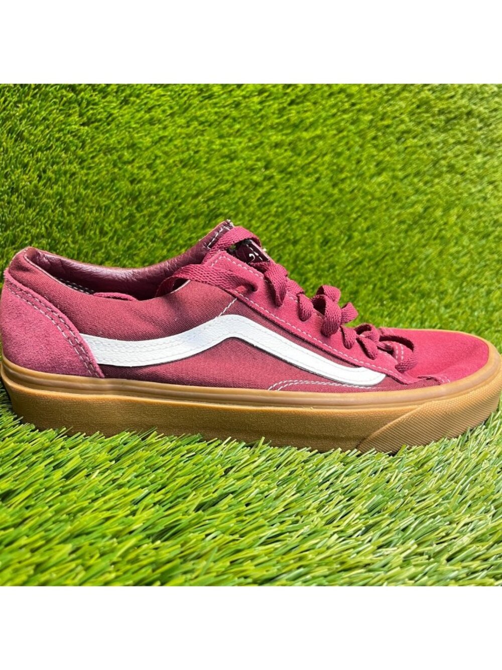 Vans Style 36 Womens Size 9 Mens 7.5 Maroon White Athletic Skate Shoes Sneakers